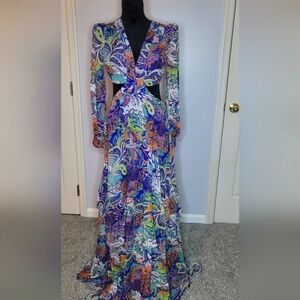ROSEVELVET Elegant Multicolor Maxi Dress. Size M. NWT